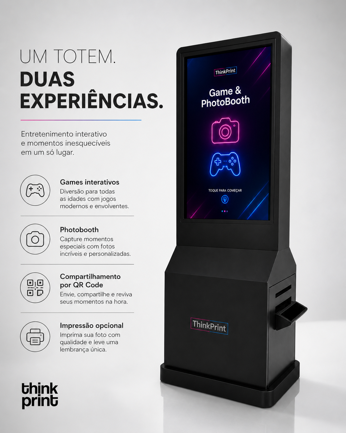 Interface de game personalizada rodando no totem