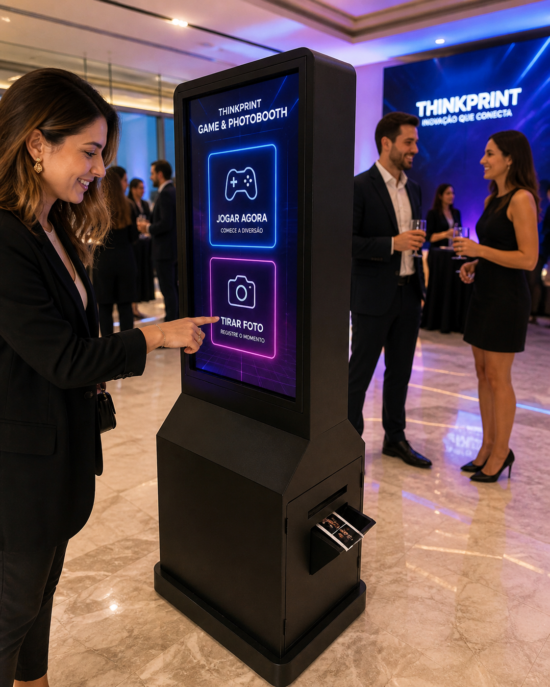 Ativação corporativa com totem dual screen